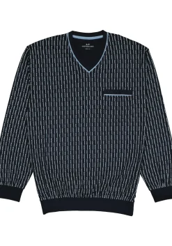 Gotzburg heren pyjama, blauw met lichtblauw en wit dessin
