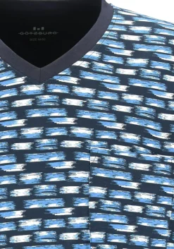 Gotzburg heren pyjama, blauw dessin
