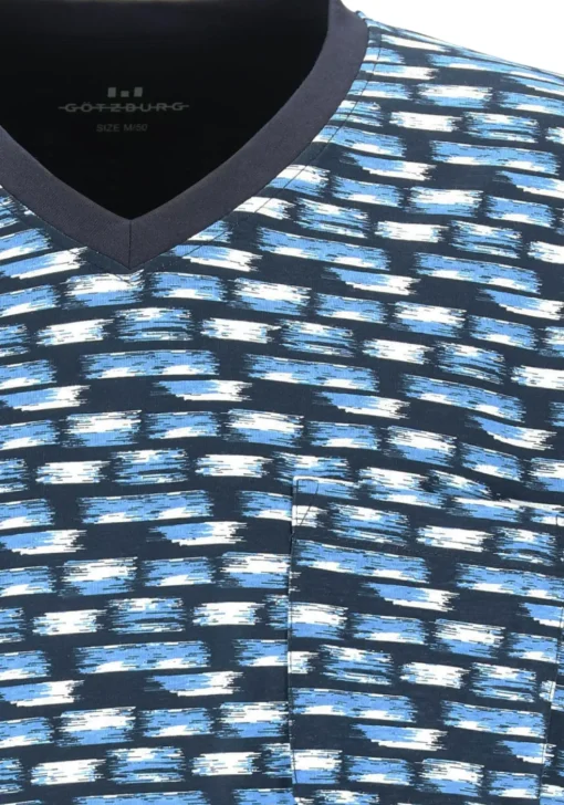 Gotzburg heren pyjama, blauw dessin
