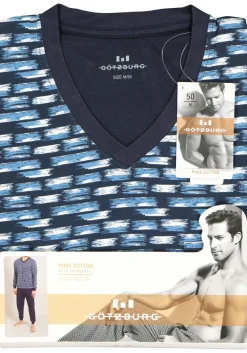 Gotzburg heren pyjama, blauw dessin
