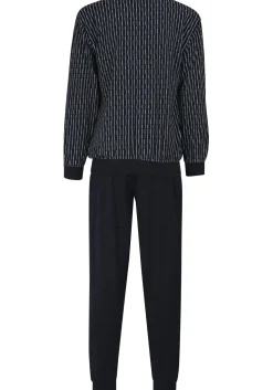 Gotzburg heren pyjama, blauw met lichtblauw en wit dessin