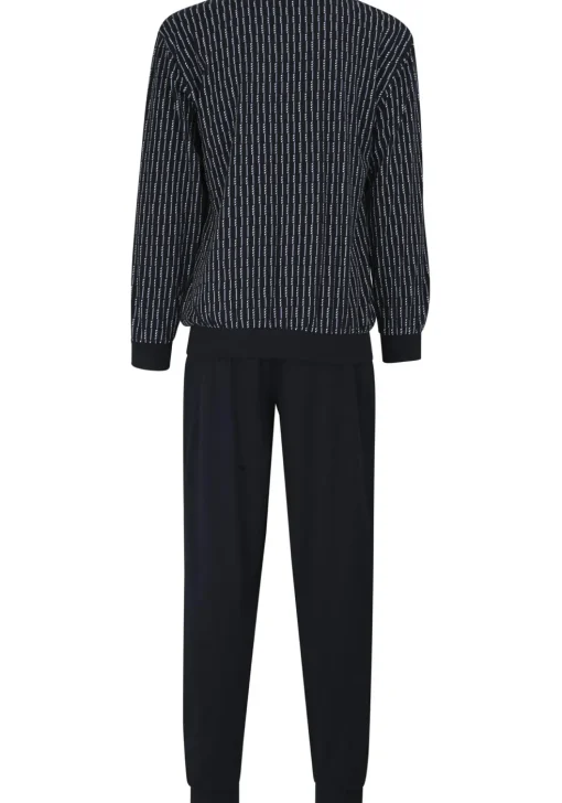 Gotzburg heren pyjama, blauw met lichtblauw en wit dessin