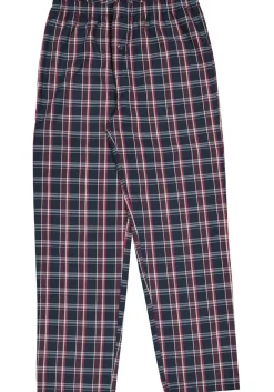 Gotzburg heren pyjama met knopen, geweven heren pyjama niet elastisch, blauw met rood en wit geruit