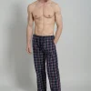 Gotzburg heren pyjama- of loungebroek, donkerblauw geruit