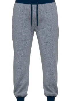 Gotzburg heren pyjama- of loungebroek, middenblauw mini dessin