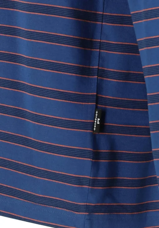 Gotzburg heren pyjama V-hals, middenblauw gestreept