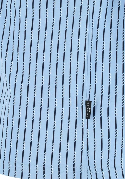 Gotzburg heren shortama, V-hals, lichtblauw met blauw en wit dessin