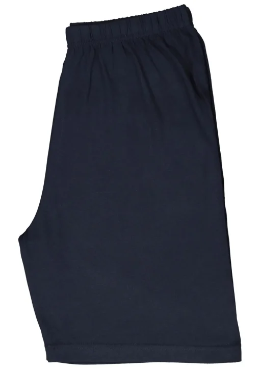 Gotzburg heren shortama V-hals, licht- met donkerblauw en geel dessin