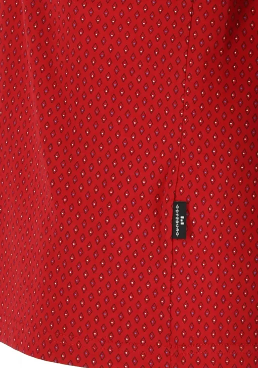 Gotzburg heren shortama, V-hals, rood met blauw en wit dessin