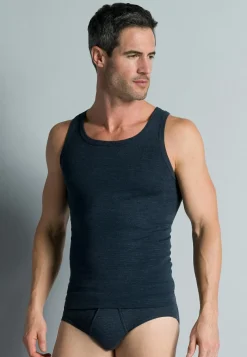 Gotzburg heren singlet O-hals (1-pack), middenblauw
