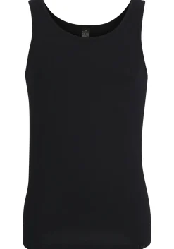 Gotzburg heren singlet slim fit 95/5 (1-pack), heren onderhemd stretch katoen, zwart
