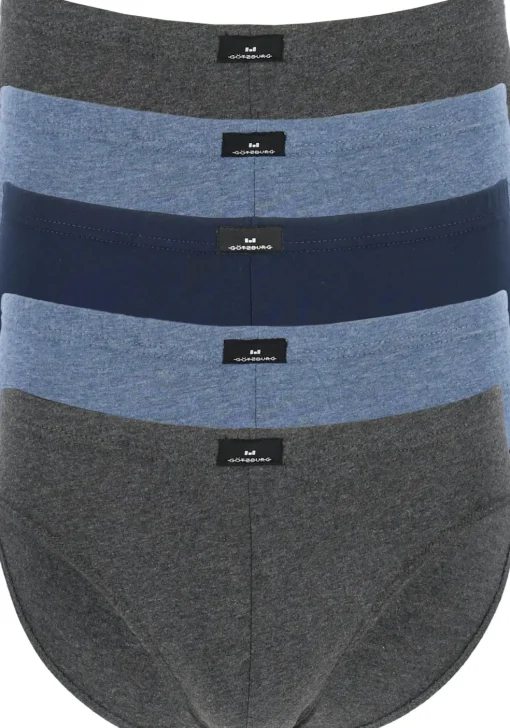 Gotzburg heren slips (5-pack), blauw en grijs