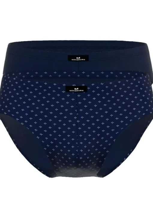Gotzburg heren sport slip (2-pack), donkerblauw mini dessin