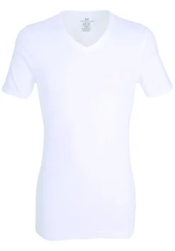 Gotzburg heren T-shirts slim fit V-hals (2-pack) fine rib, wit
