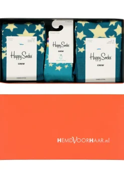 Happy Socks cadeauset, 3-pack Baby's eerste sterren (family pakket)