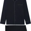 HOM Albert long sleepwear, heren pyjama, donkerblauw