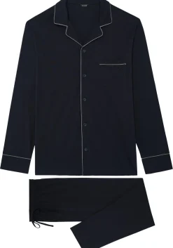 HOM Albert long sleepwear, heren pyjama, donkerblauw