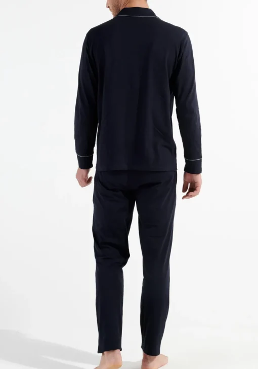 HOM Albert long sleepwear, heren pyjama, donkerblauw