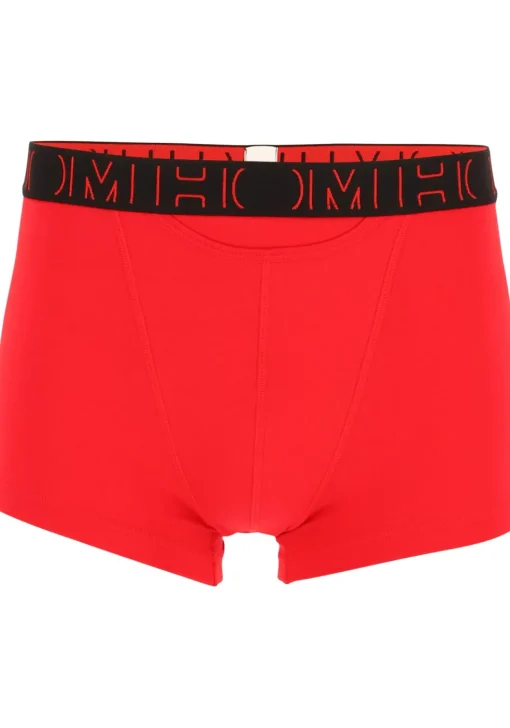 HOM Boxerlines #2 boxer briefs HO1 (2-pack), heren boxer kort met horizontale gulp, rood, zwart