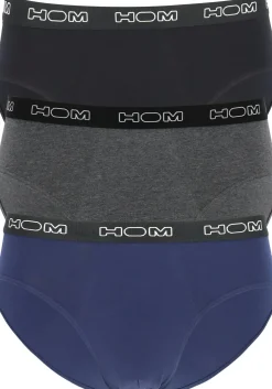 HOM Boxerlines #2 mini briefs (3-pack), heren mini slips, zwart, blauw, grijs