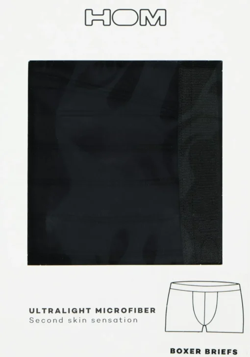 HOM Chic boxer briefs (1-pack), heren boxer microfiber kort, zwart