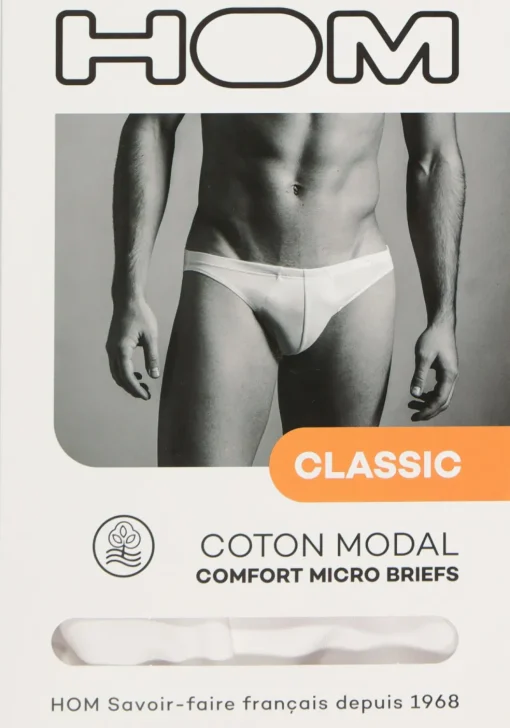 HOM Classic comfort micro briefs (1-pack), heren micro slip, wit