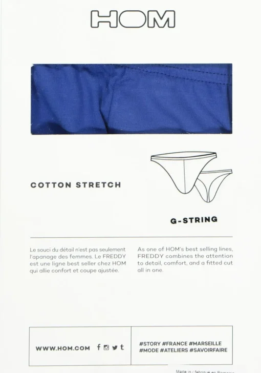 HOM Freddy g-string (1-pack), heren string, blauw