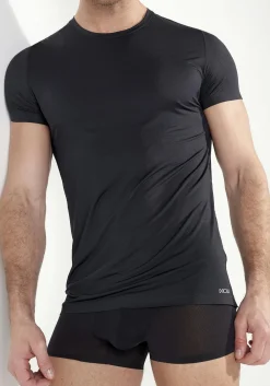 HOM H-fresh tee-shirt crew neck (1-pack), heren T-shirt, zwart