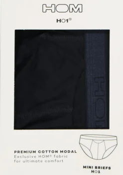 HOM HO1 mini briefs slip (1-pack), herenslip met horizontale gulp, navy blauw