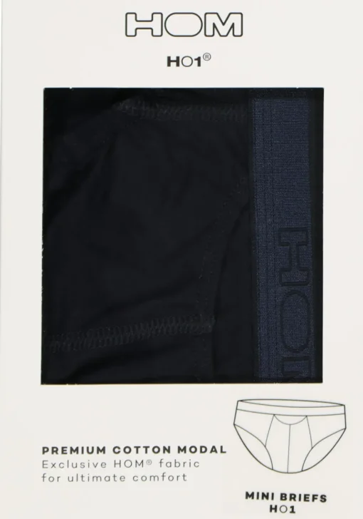 HOM HO1 mini briefs slip (1-pack), herenslip met horizontale gulp, navy blauw
