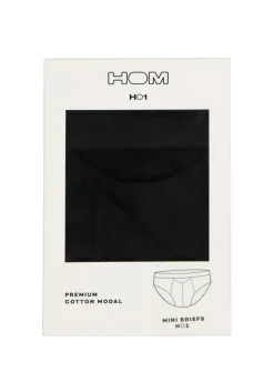 HOM HO1 mini briefs slip (1-pack), herenslip met horizontale gulp, zwart