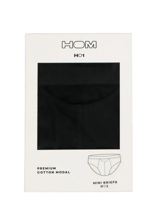 HOM HO1 mini briefs slip (1-pack), herenslip met horizontale gulp, zwart