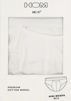 HOM HO1 mini briefs slip (1-pack), herenslip met horizontale gulp, wit