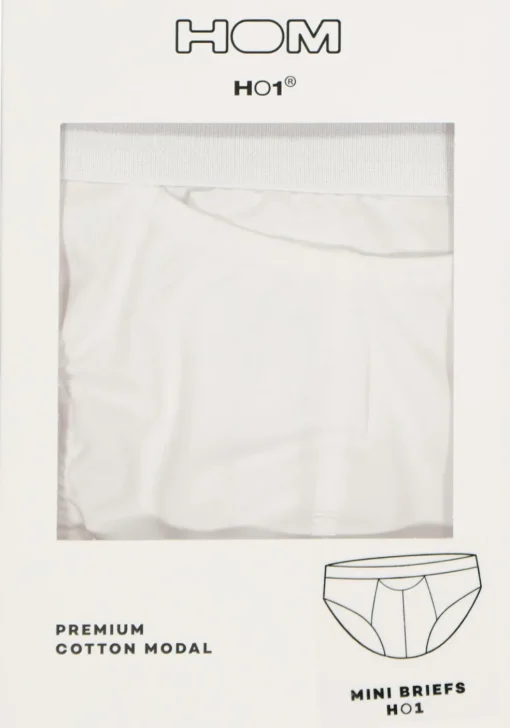 HOM HO1 mini briefs slip (1-pack), herenslip met horizontale gulp, wit
