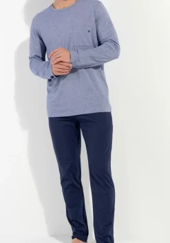 HOM Modal comfort long sleepwear, heren pyjama, donkerblauw