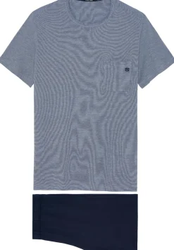 HOM Modal comfort short sleepwear, heren shortama, donkerblauw