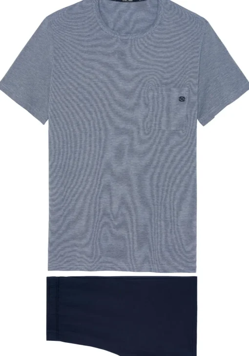HOM Modal comfort short sleepwear, heren shortama, donkerblauw