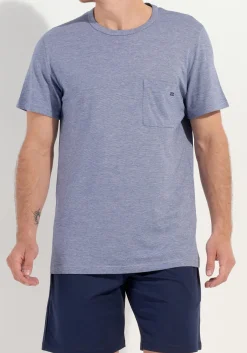 HOM Modal comfort short sleepwear, heren shortama, donkerblauw