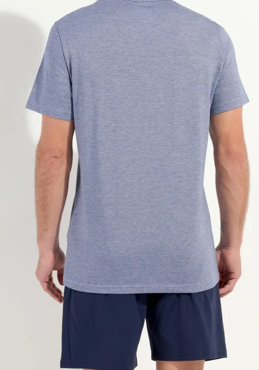 HOM Modal comfort short sleepwear, heren shortama, donkerblauw