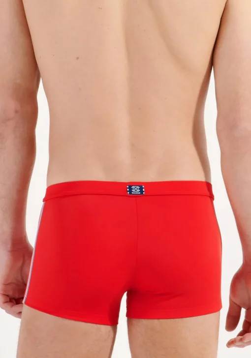 HOM Nautical cup swim shorts, heren zwembroek, rood