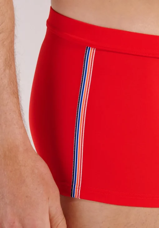 HOM Nautical cup swim shorts, heren zwembroek, rood