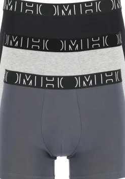 HOM Patrick #2 long boxer briefs (3-pack), heren boxers normale lengte, zwart, grijs, grijs