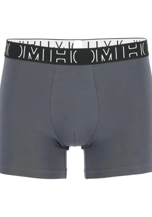 HOM Patrick #2 long boxer briefs (3-pack), heren boxers normale lengte, zwart, grijs, grijs