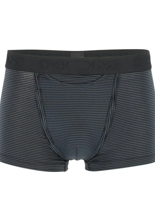 HOM Simon boxer briefs HO1 (1-pack), heren boxer met horizontale gulp, zwart gestreept