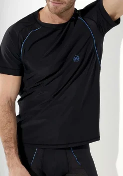 HOM Sports lab tee-shirt crew neck (1-pack), heren T-shirt, zwart