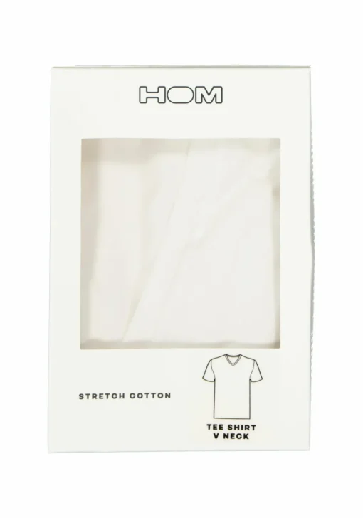 HOM Supreme Cotton tee-shirt (1-pack), heren T-shirt V-hals, wit