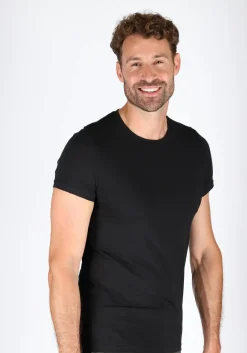 HOM Supreme Cotton tee-shirt (1-pack), heren T-shirt O-hals, zwart