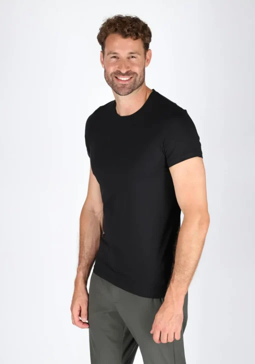 HOM Supreme Cotton tee-shirt (1-pack), heren T-shirt O-hals, zwart