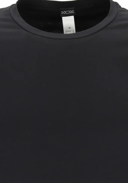 HOM Supreme Cotton tee-shirt (1-pack), heren T-shirt O-hals, zwart