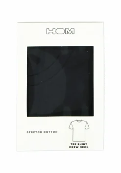 HOM Supreme Cotton tee-shirt (1-pack), heren T-shirt O-hals, zwart